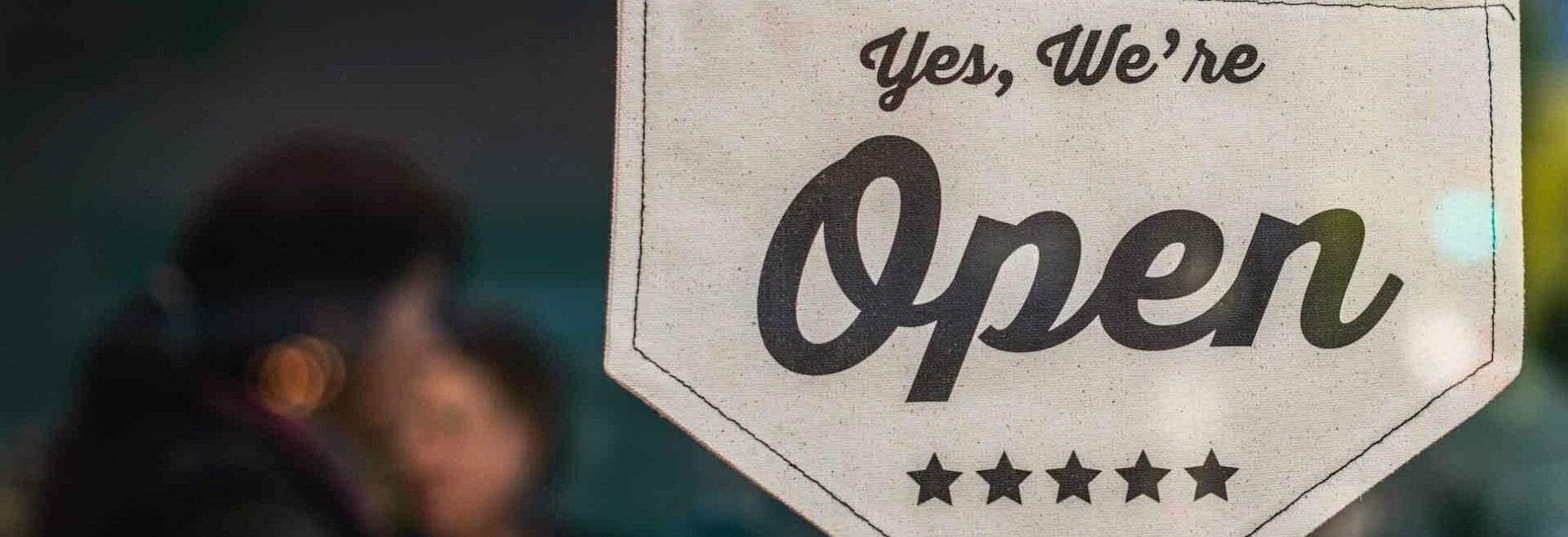 We are Open Sign in Window