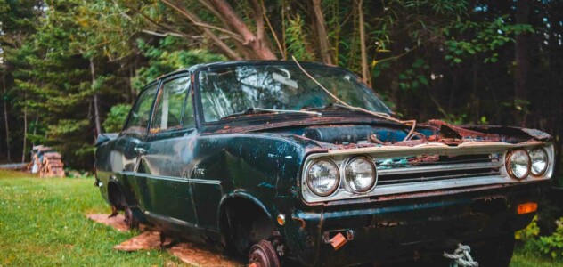 Rusted Car in Yard