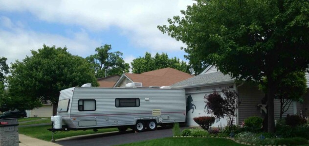 RV Parked in Driveway