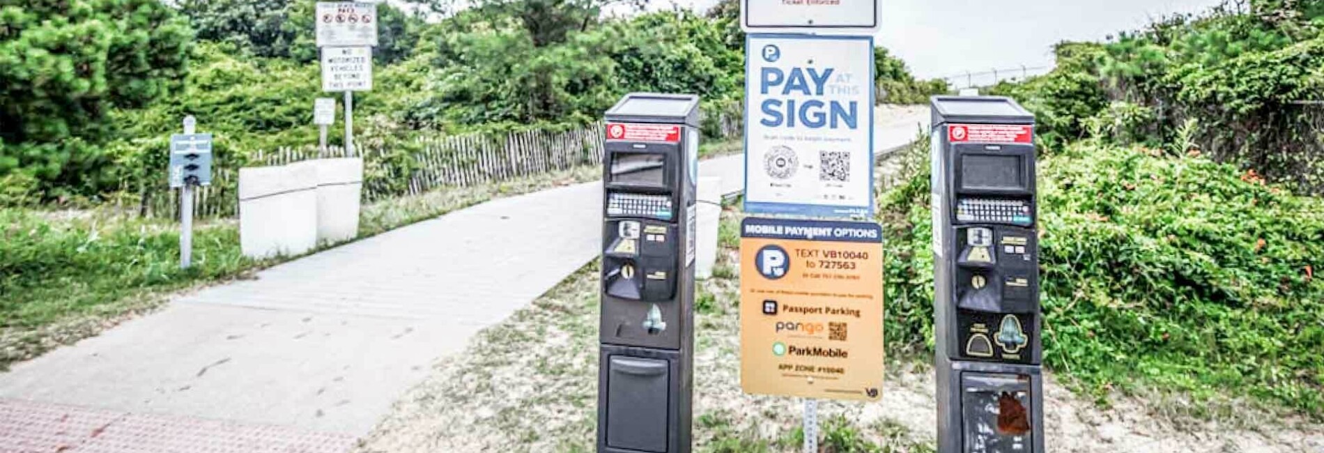 Parking metters near the Croatan beach